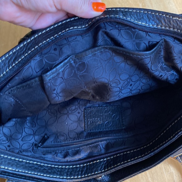 Fossil leather black bag 13x8x4,5” purse bag - Picture 7 of 17